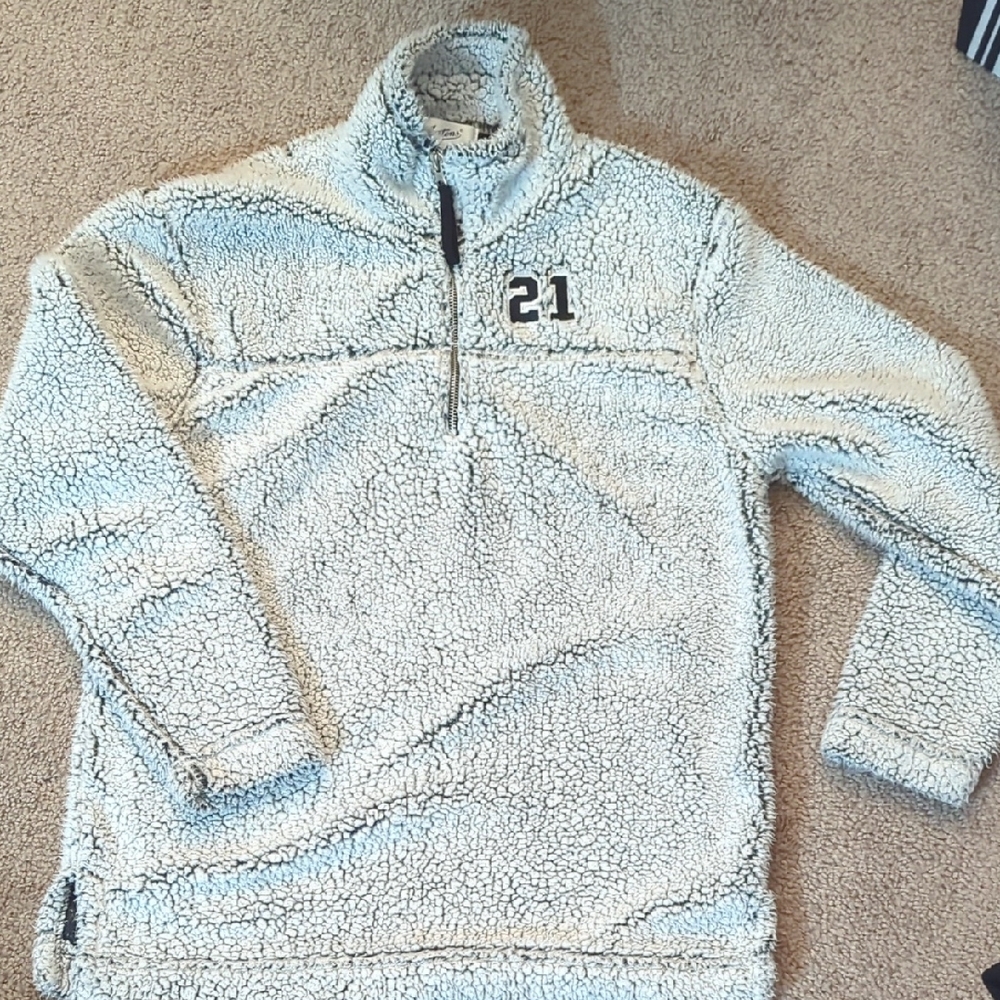 Cozy Sherpa Pullover with 21 Patch